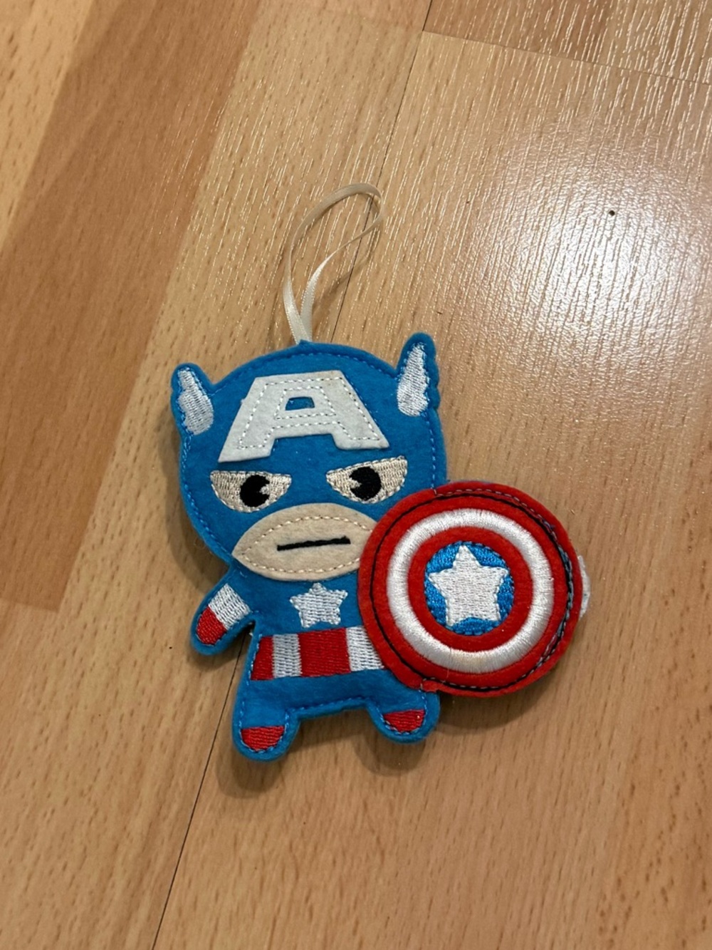 Marvel Blue and Red Captain America Plush Ornament
